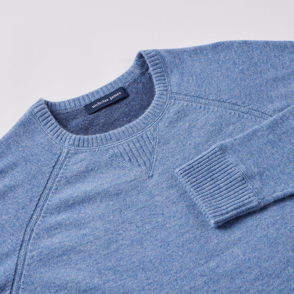 Nicholas James cashmere sweatshirt for layering in denim Color