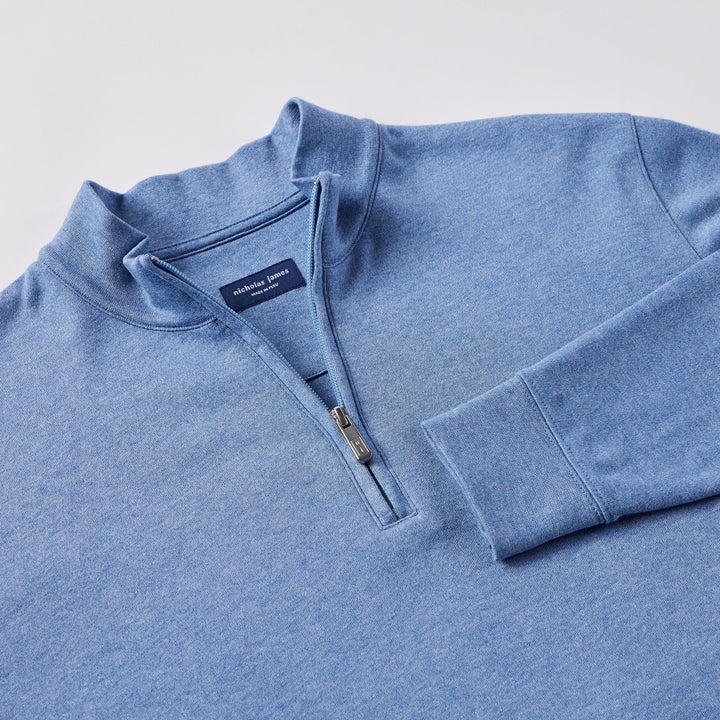 Chambray Blue Quarter Zip Top by Nicholas James